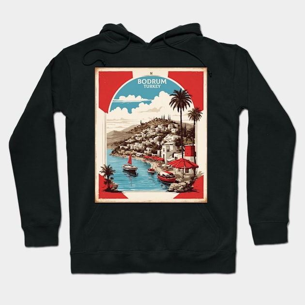 Bodrum Turkey Vintage Retro Travel Tourism Hoodie by TravelersGems